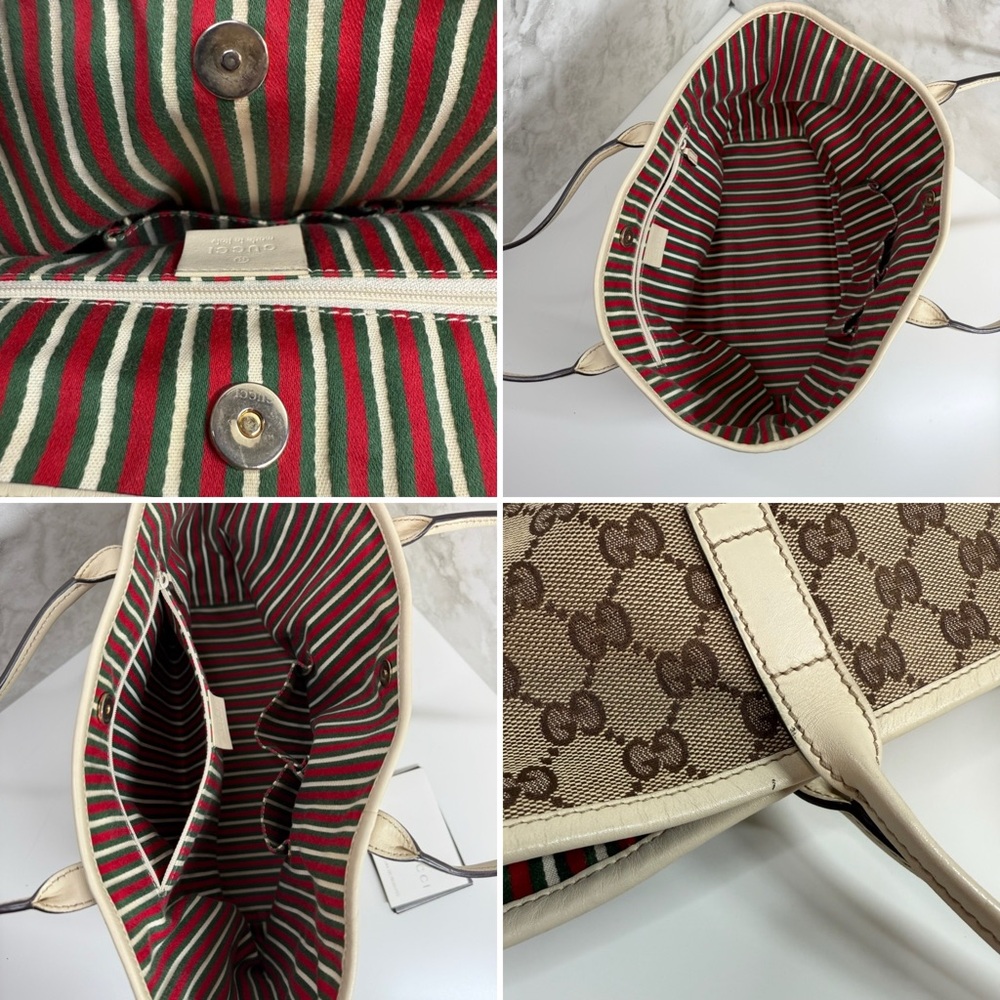 Gucci | GG Canvas New Brit Tote Bag | Beige/Brown - Picture 14 of 16